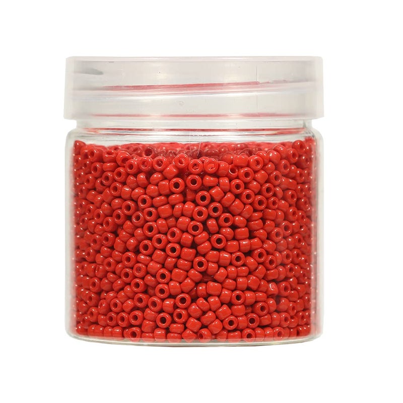 BALABEAD Opaque Red Color Loose Seed Beads About 4000pcs in Box 8/0 Glass Craft Seed Beads for Jewelry Making, Hole 0.7mm (Red) - Image 1